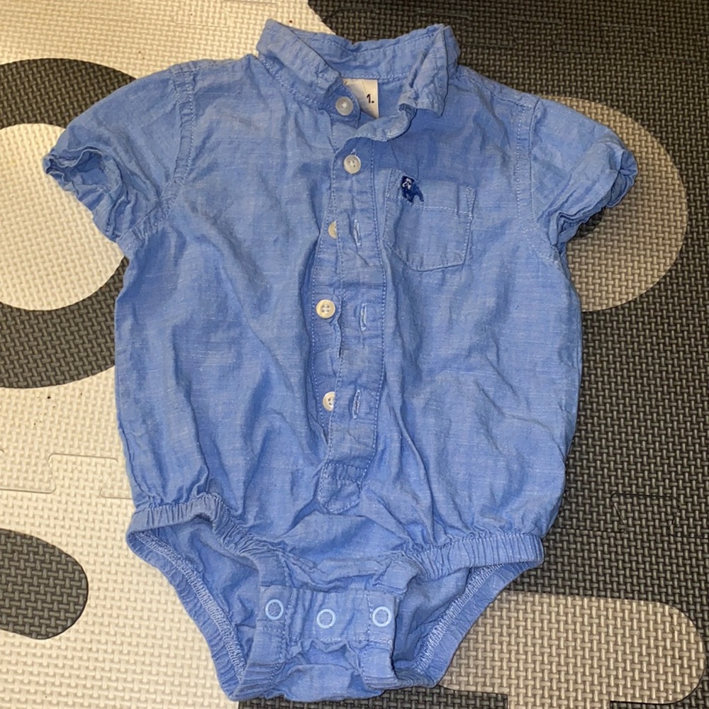 Baby boy onesie button up.